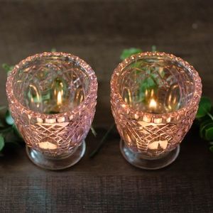 Vintage Mid Century Imperial Company Pink Toothpick Holder set